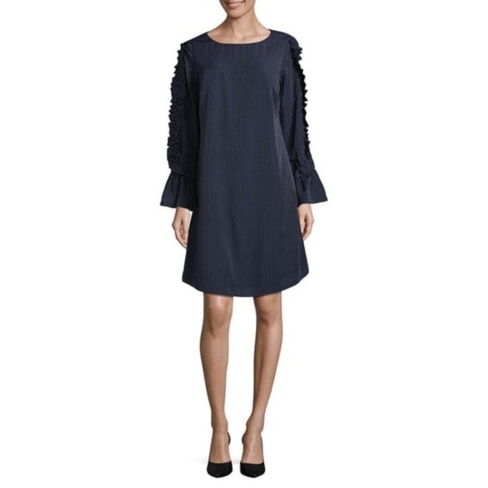 Women’s Luxology Pinstripe ruffle dress size 14